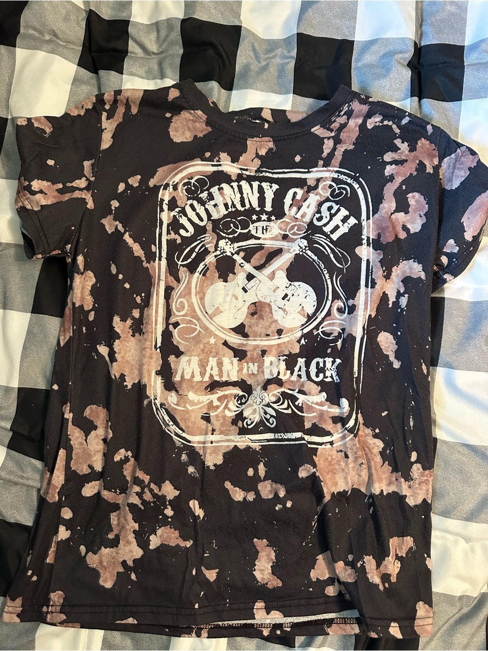 Johnny Cash 'Man in Black' Bleached Graphic Tee